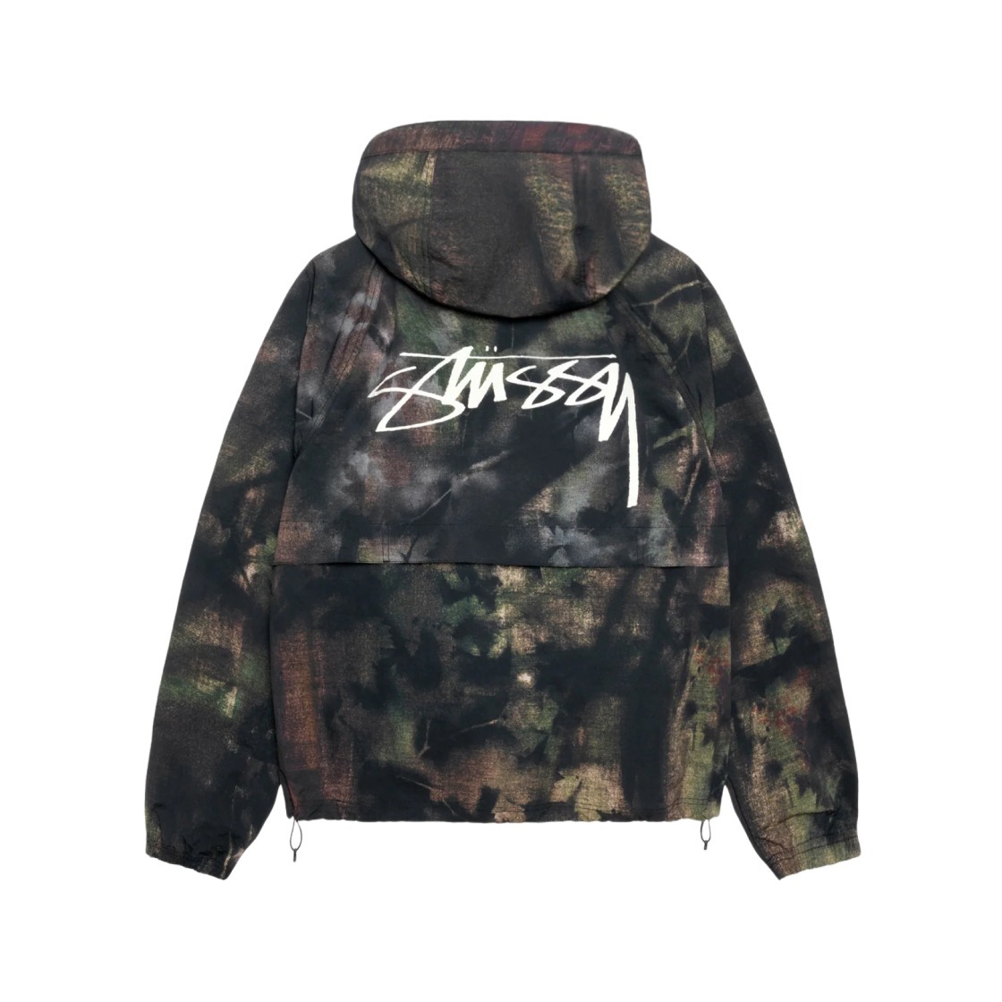STUSSY BEACH SHELL STENPAT CAMO ナイロンジャケット  ブラック カモ シェルジャケット 