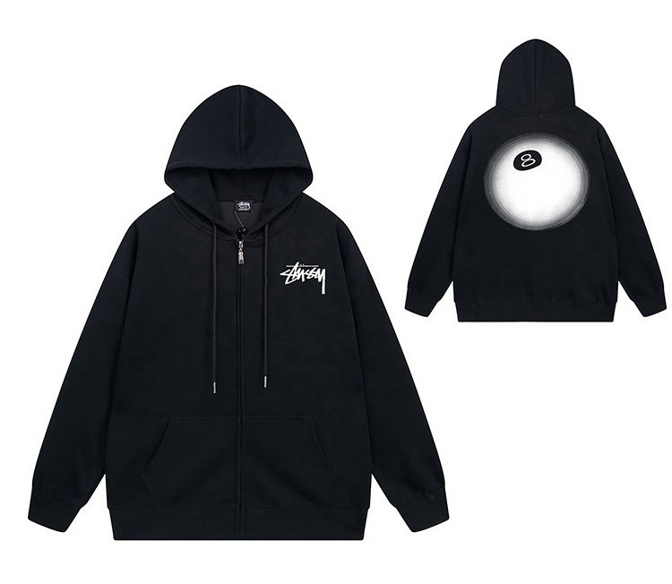 【Stussy】長袖ジップアップ フーディ パーカー メンズ・レディース カジュアルジャケット（連帽衫）
