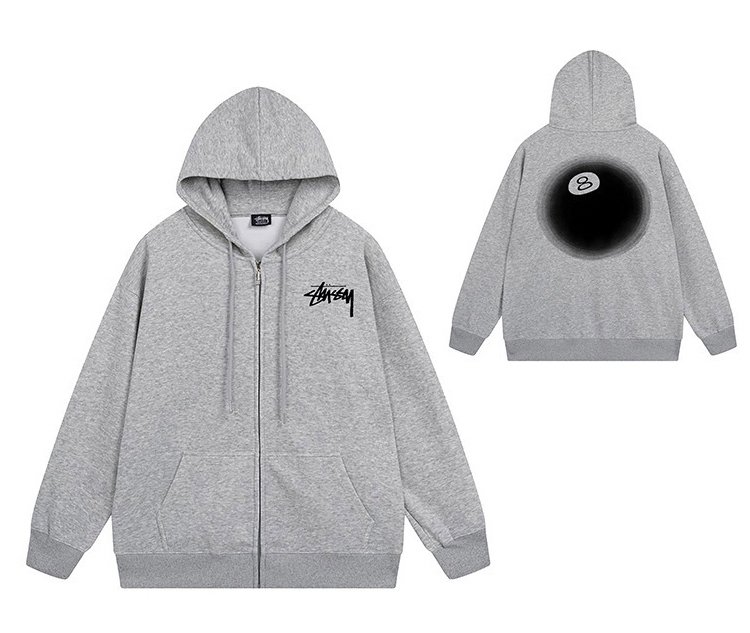 【Stussy】長袖ジップアップ フーディ パーカー メンズ・レディース カジュアルジャケット（連帽衫）