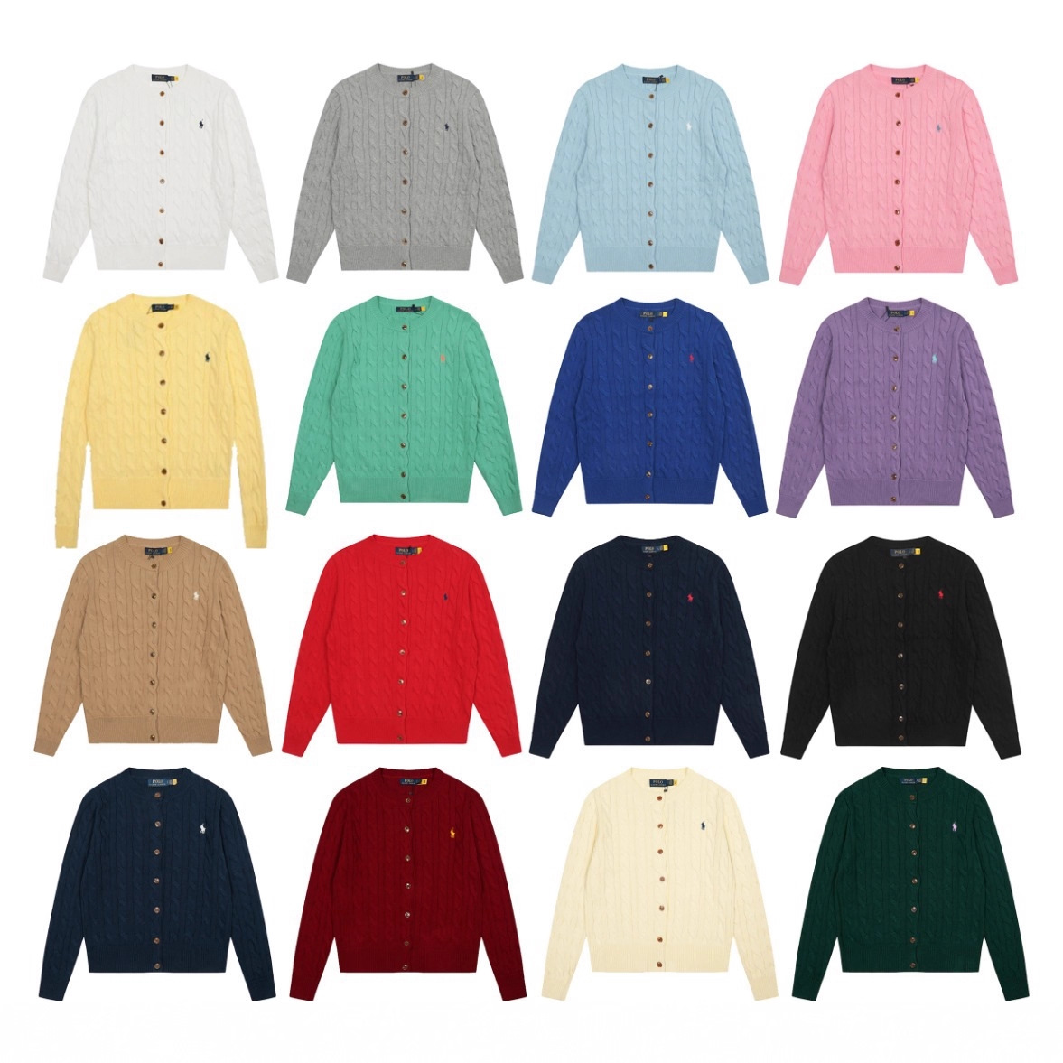 ラルフローレン公式旗艦店 ニット クルーネック シンプルニットカーディガン セーター、ユニセックス