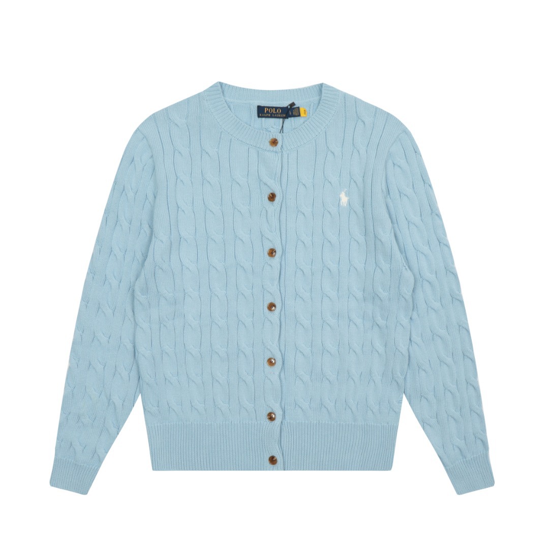 ラルフローレン公式旗艦店 ニット クルーネック シンプルニットカーディガン セーター、ユニセックス