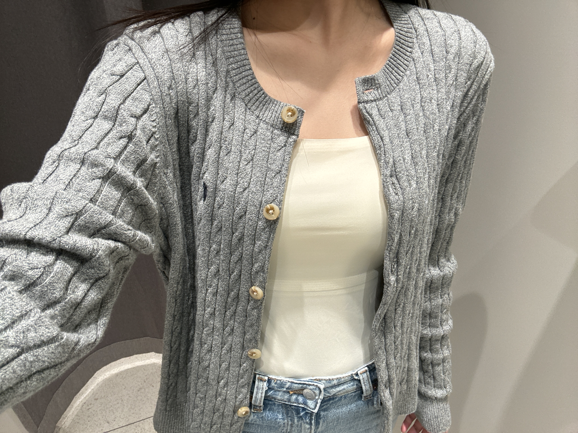 ラルフローレン公式旗艦店 ニット クルーネック シンプルニットカーディガン セーター、ユニセックス