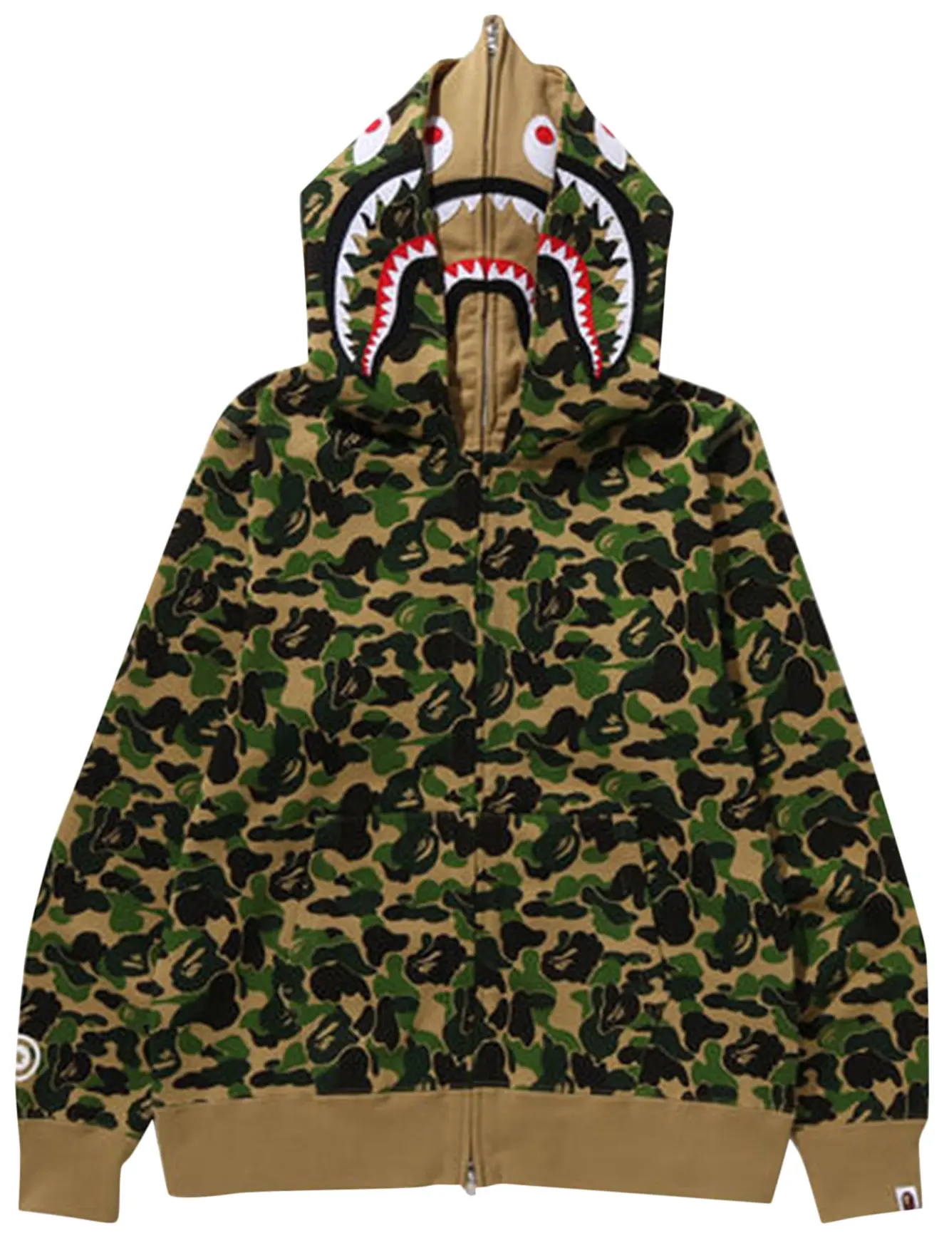 BAPE ABCカモ ダブルシャーク フルジップフーディー「グリーン、  ブルー 、ピンク」