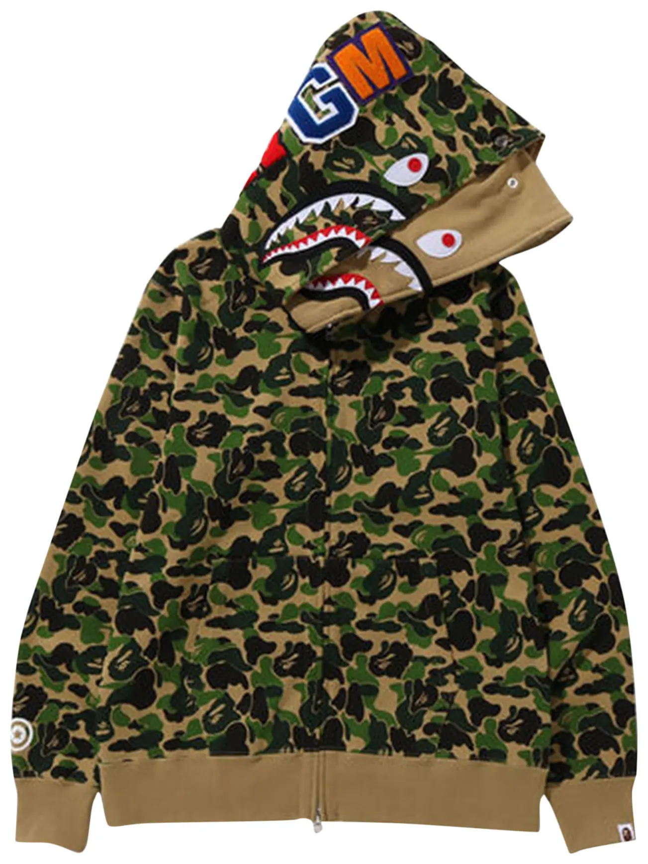 BAPE ABCカモ ダブルシャーク フルジップフーディー「グリーン、  ブルー 、ピンク」