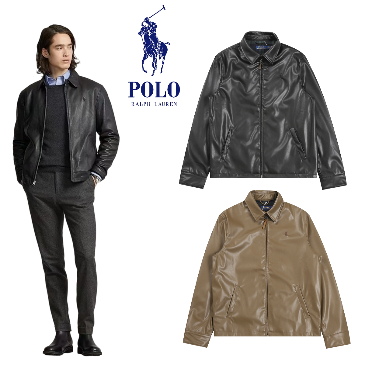 Ralph Lauren 長袖レザージャケット（ユニセックス）
