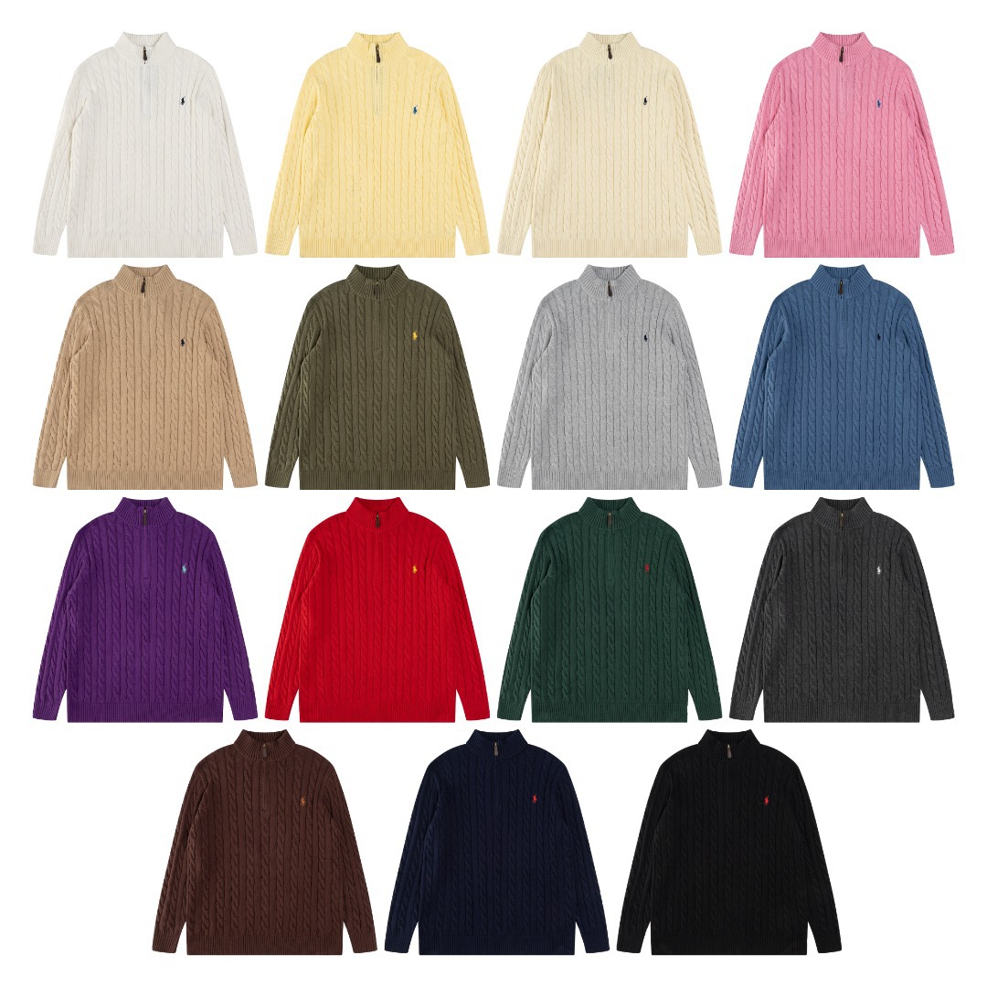 Ralph Lauren 公式フラッグシップストア FW25 ニット ハーフジップセーター、ユニセックス