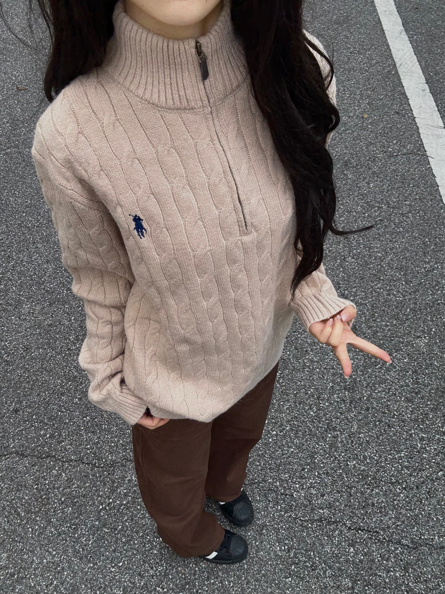 Ralph Lauren 公式フラッグシップストア FW25 ニット ハーフジップセーター、ユニセックス