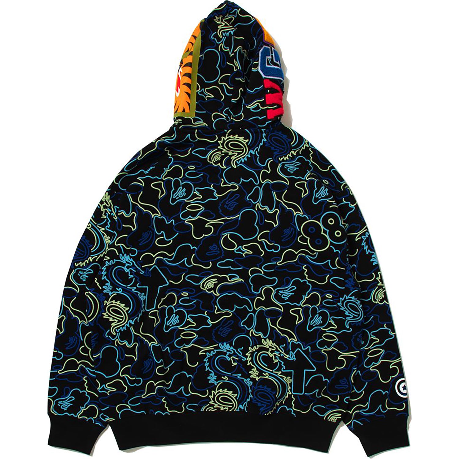 BAPE × 88RISING グロー・イン・ザ・ダーク カモ シャーク フルジップフーディー