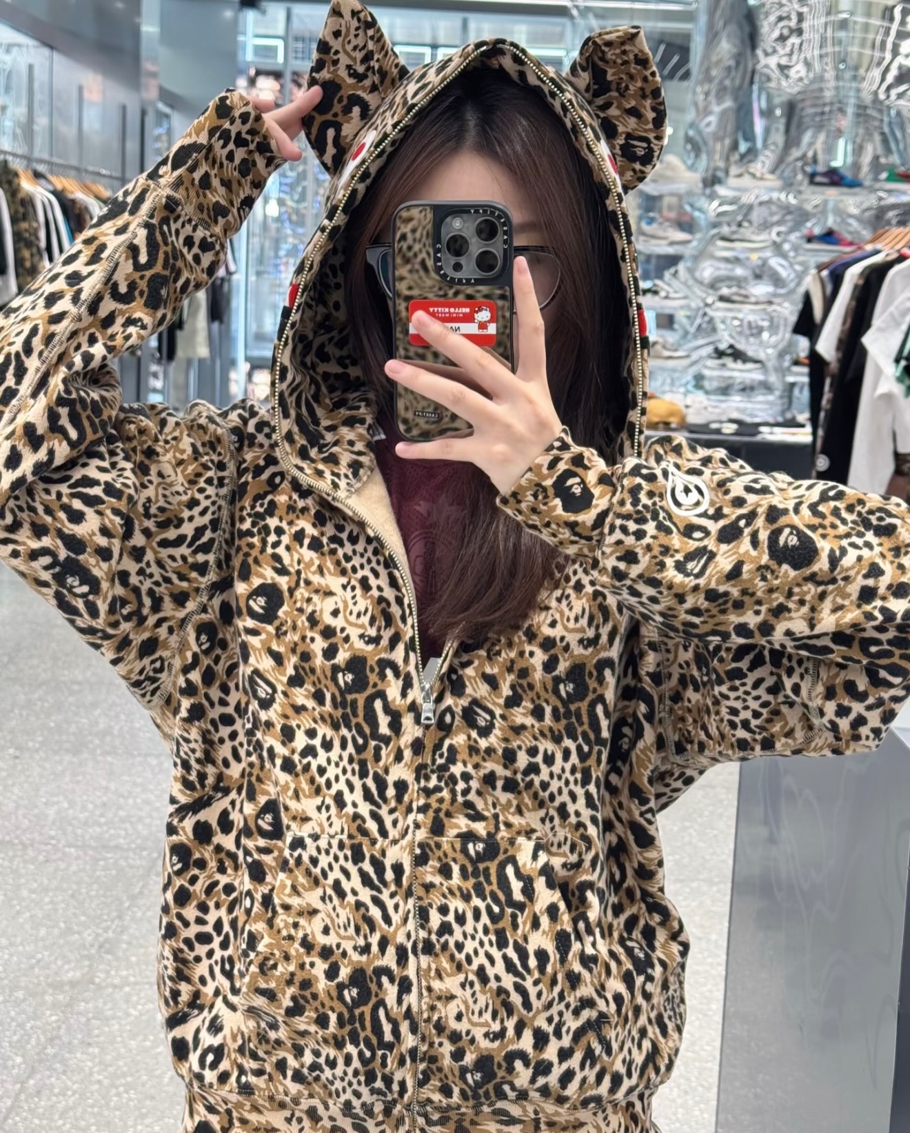 BAPE Milo Shark Full Zip Hoodie - Wild Leopard Edition