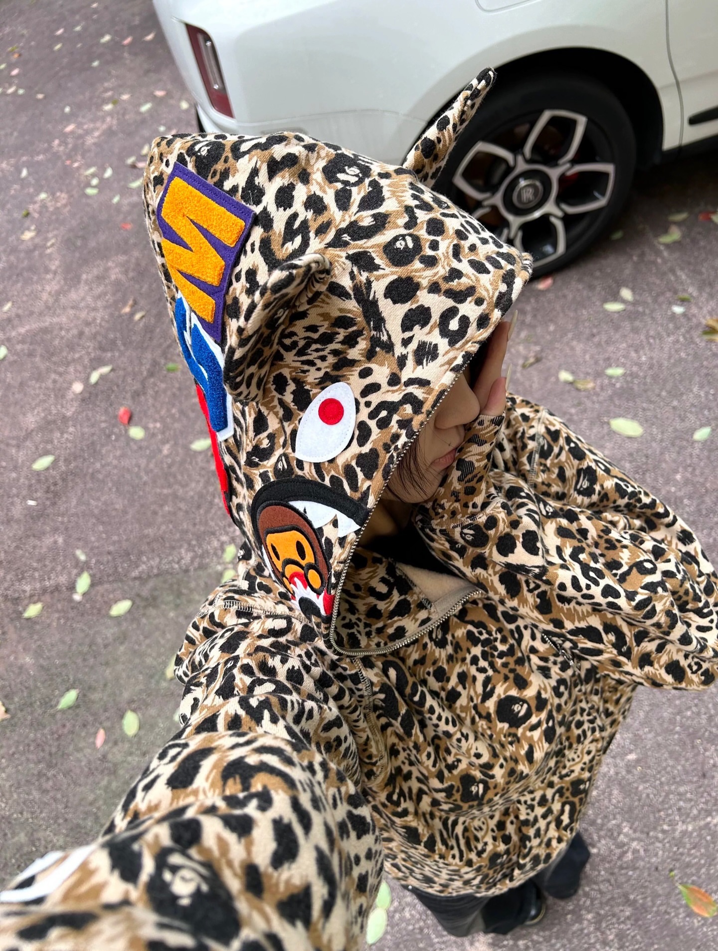 BAPE Milo Shark Full Zip Hoodie - Wild Leopard Edition