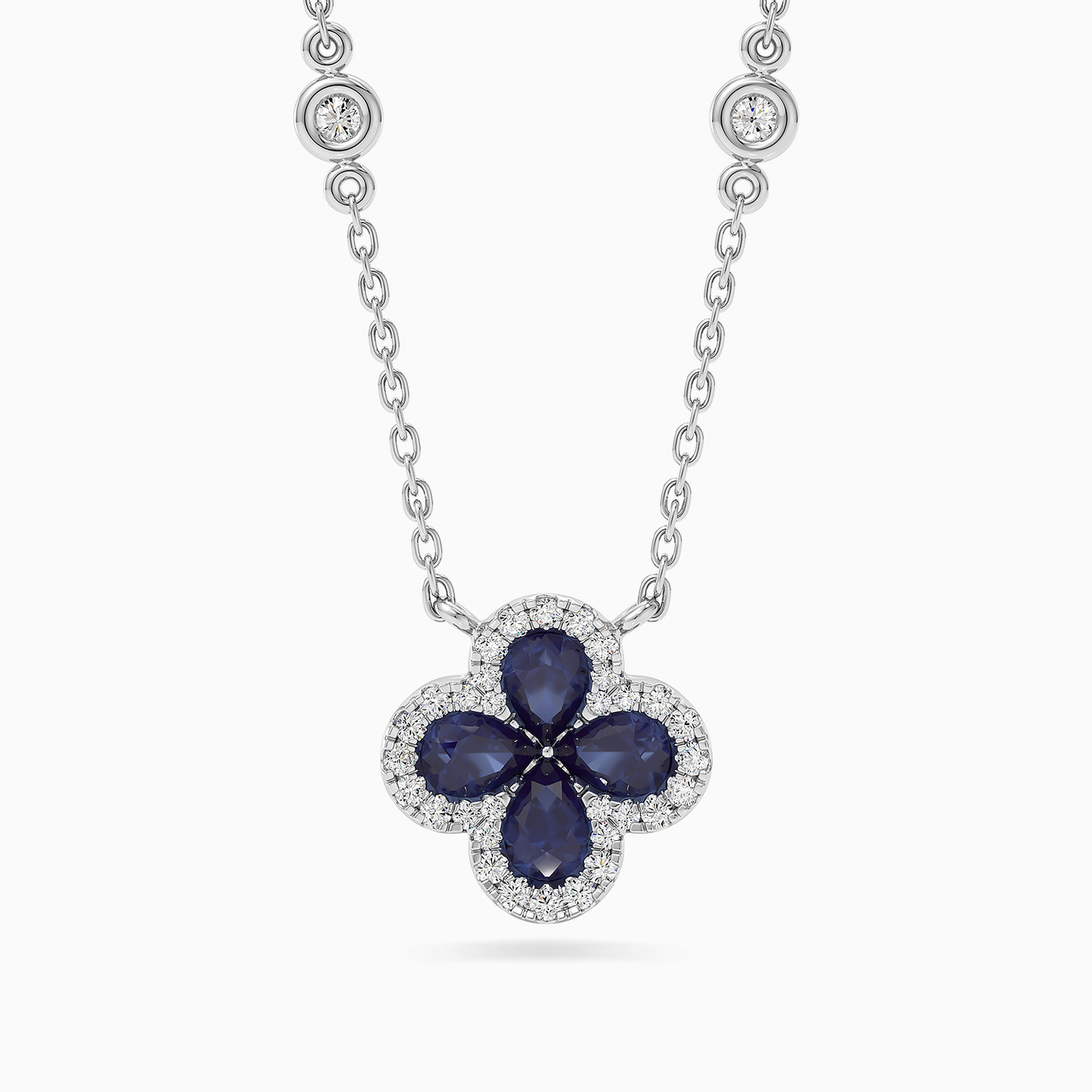 L'azurde Pear-Shaped Flower Pendant