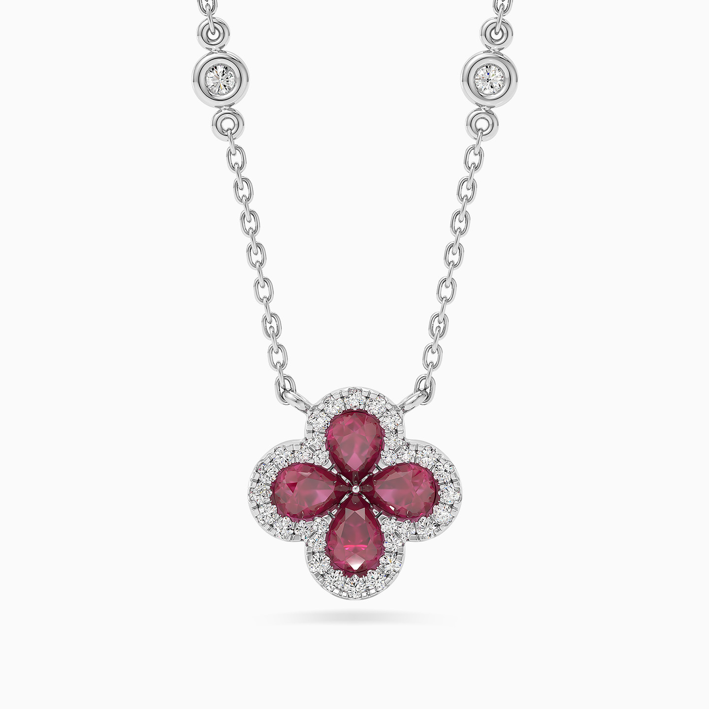 L'azurde Pear-Shaped Flower Pendant