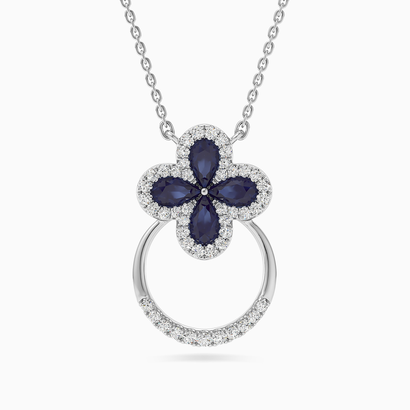 L'azurde Pear-Shaped Flower Pendant