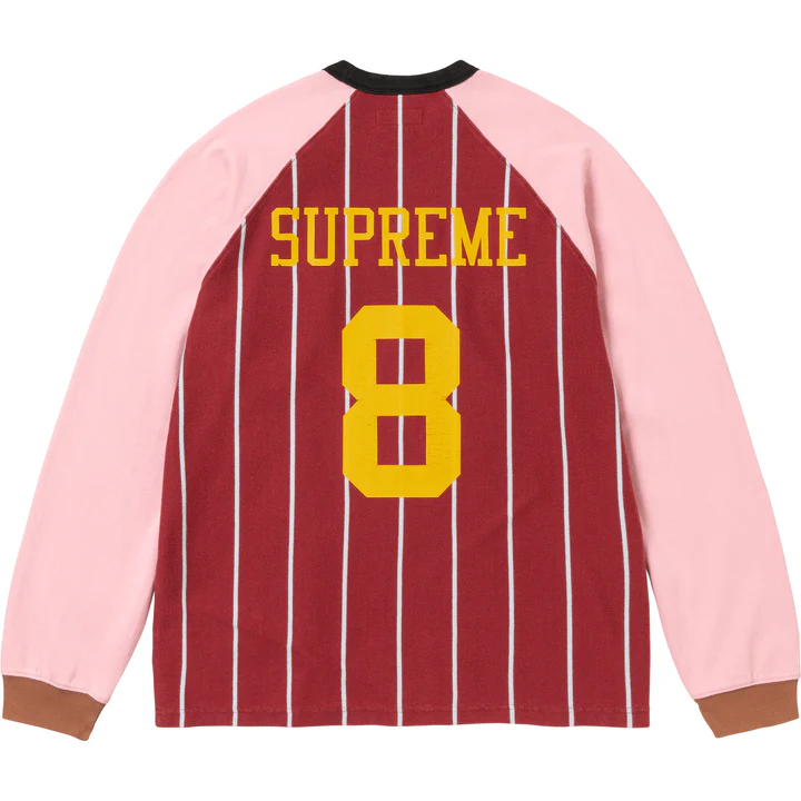 [ボクシングブラザーズ] SUPREME ストライプラグランロングスリーブトップス
