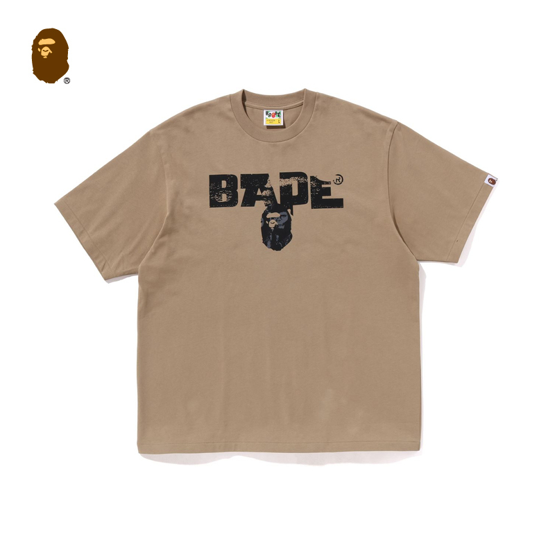 BAPE メンズ 春夏 エイプアーミー レター柄プリント 半袖Tシャツ