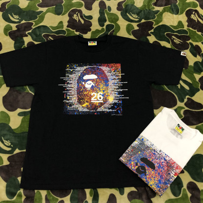 BAPE 限定カラータイダイ エイプヘッド Tシャツ メンズ ラウンドネック 半袖