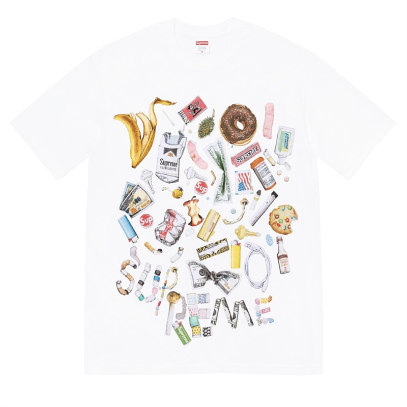 Supreme TRASH TEE 23SS 可愛い漫画柄 グランジプリント ユニセックス 半袖Tシャツ