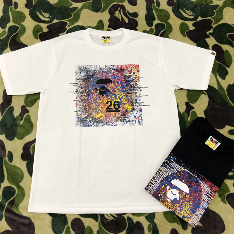 BAPE 限定カラータイダイ エイプヘッド Tシャツ メンズ ラウンドネック 半袖