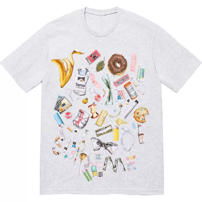 Supreme TRASH TEE 23SS 可愛い漫画柄 グランジプリント ユニセックス 半袖Tシャツ