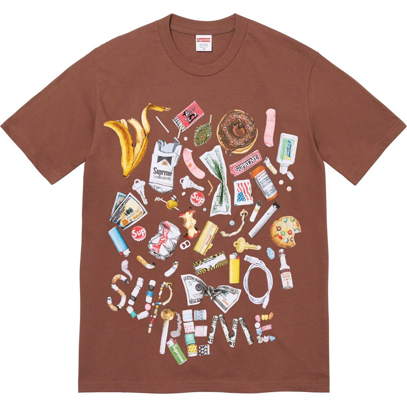 Supreme TRASH TEE 23SS 可愛い漫画柄 グランジプリント ユニセックス 半袖Tシャツ