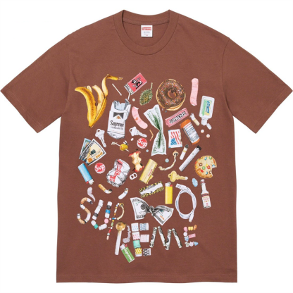 Supreme TRASH TEE 23SS 可愛い漫画柄 グランジプリント ユニセックス 半袖Tシャツ
