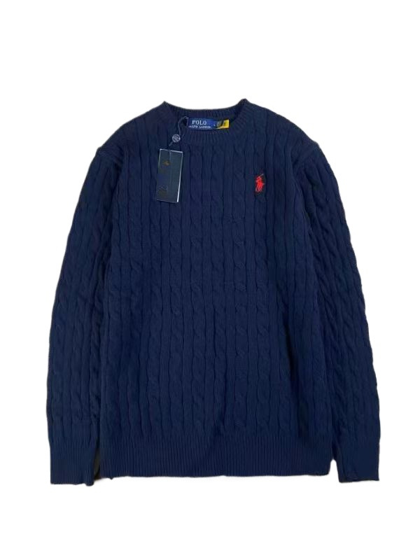 ラルフローレン 刺繍クルーネックケーブルニットセーター(ユニセックス)