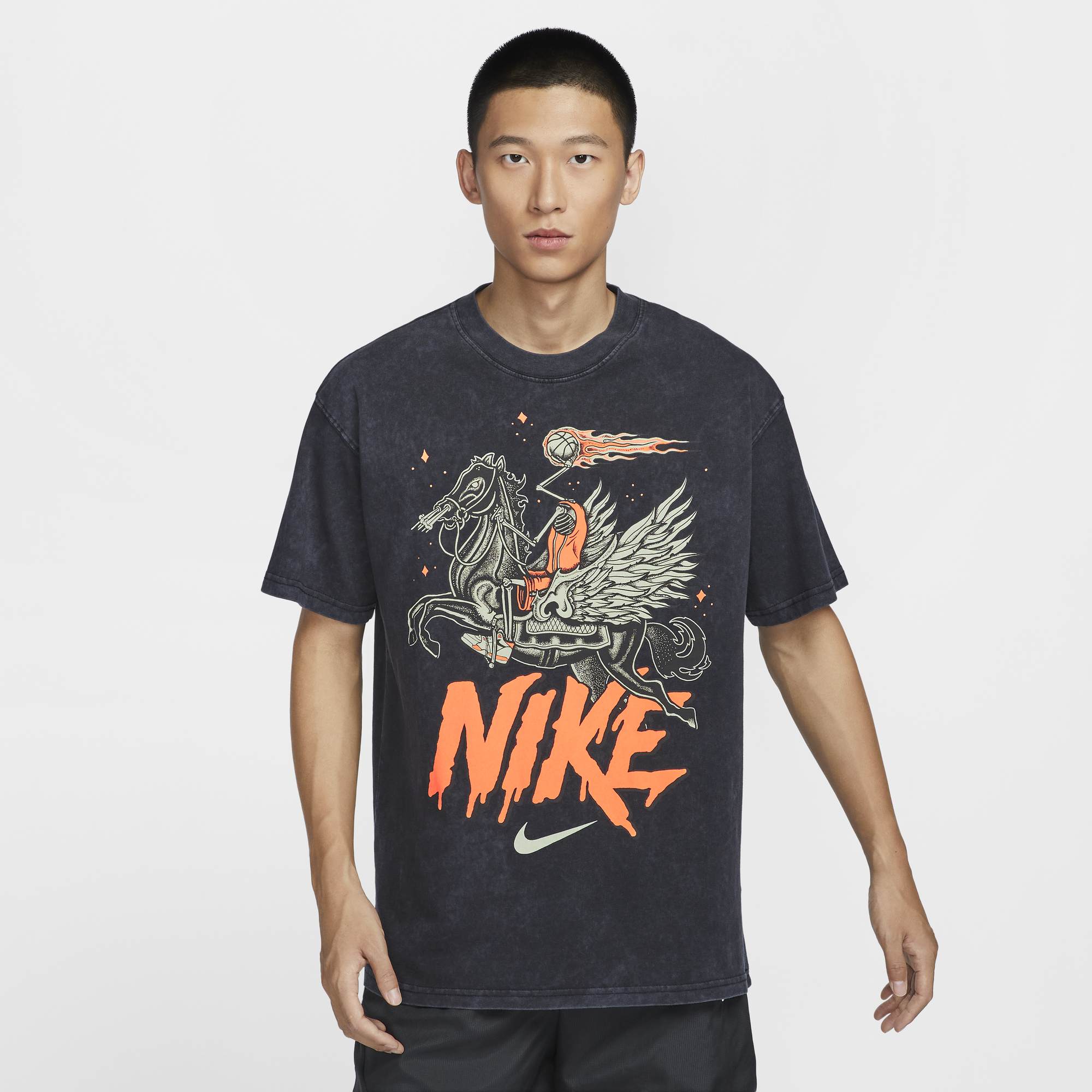 ナイキ Nike メンズ バスケットボール Tシャツ 冬 新作 コットン ゆったり レトロ カジュアル スポーツ ソフト