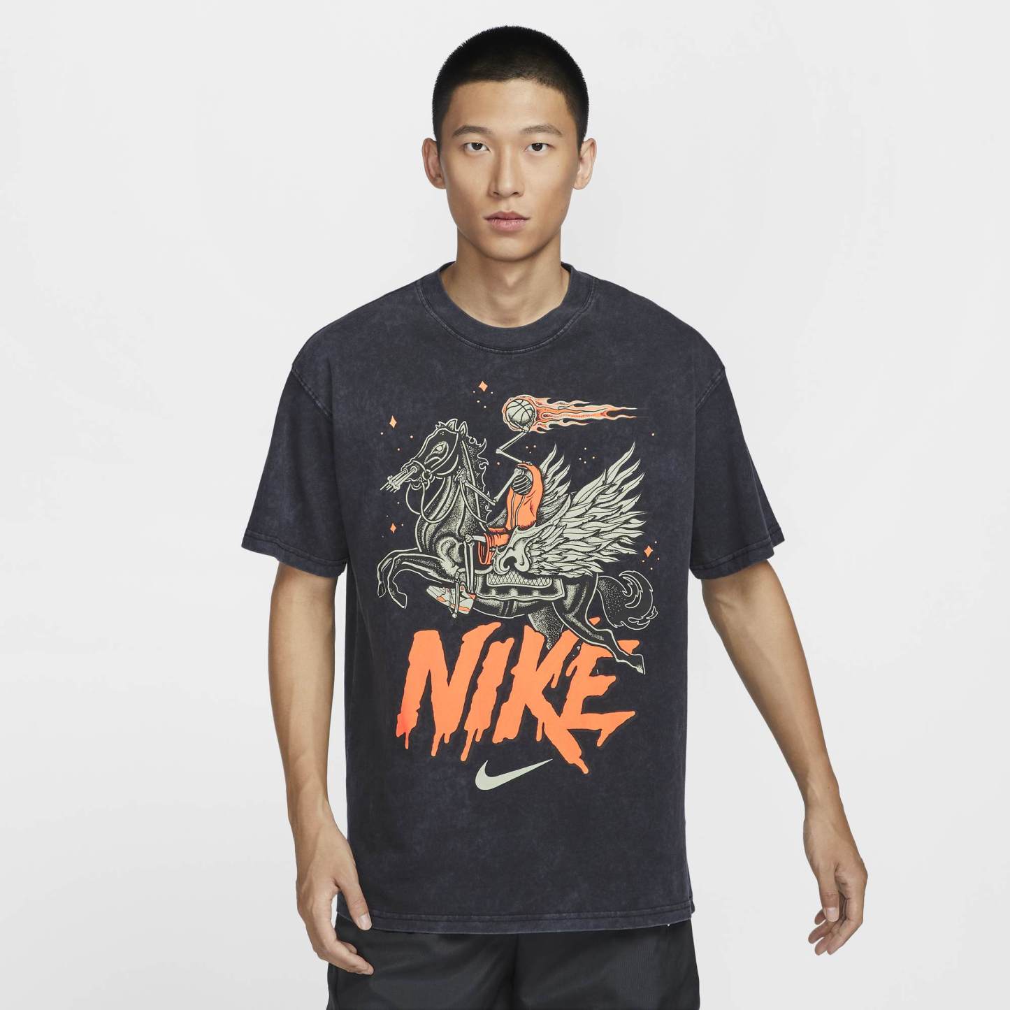 ナイキ Nike メンズ バスケットボール Tシャツ 冬 新作 コットン ゆったり レトロ カジュアル スポーツ ソフト
