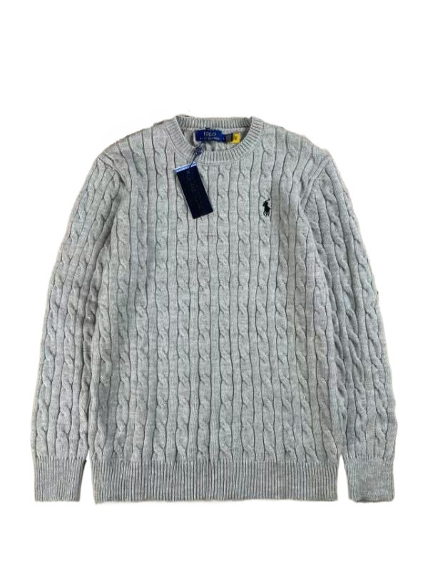 ラルフローレン 刺繍クルーネックケーブルニットセーター(ユニセックス)