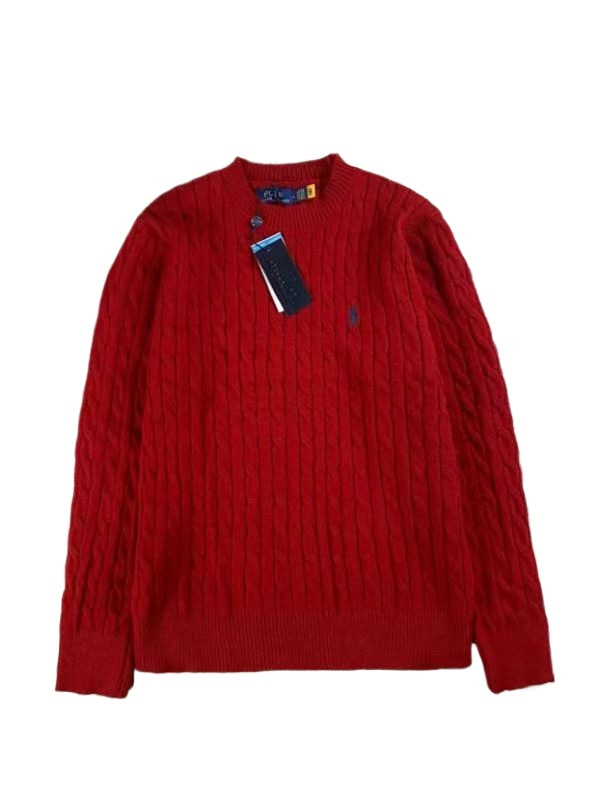 ラルフローレン 刺繍クルーネックケーブルニットセーター(ユニセックス)