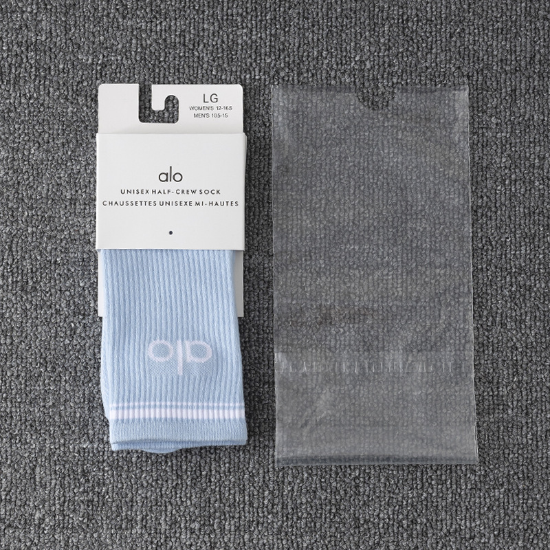 ALO ミドル丈 四季対応 レディース コットンソックス レターデザイン ストリートスタイル ハイソックス ヨガ・フィットネス用