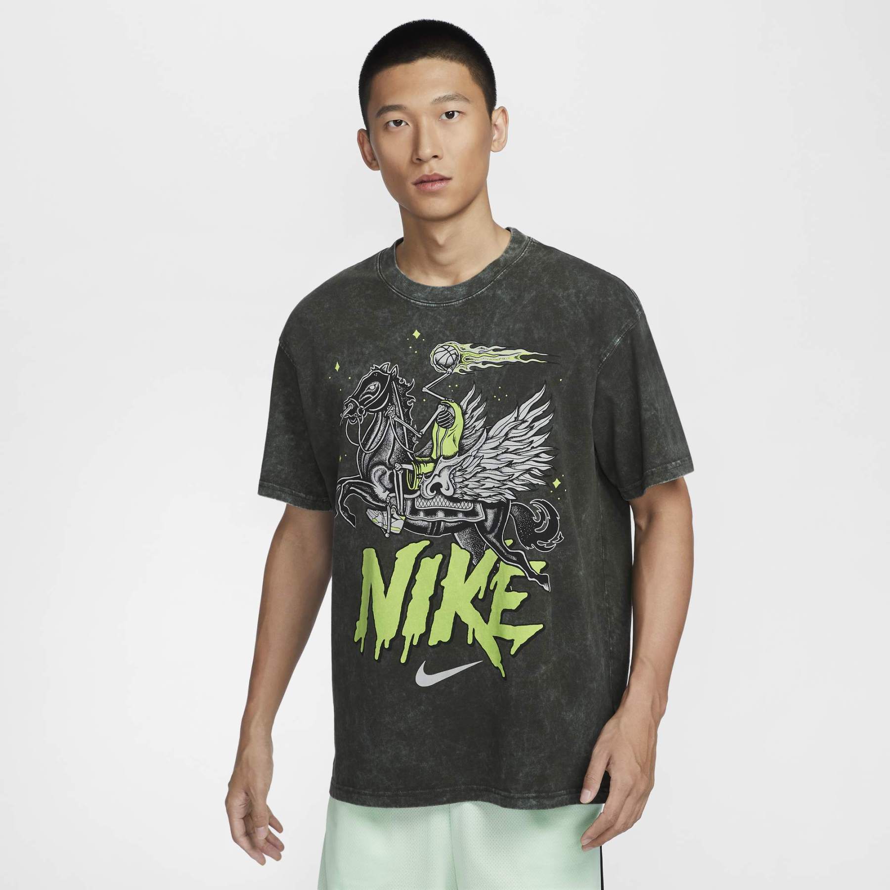 ナイキ Nike メンズ バスケットボール Tシャツ 冬 新作 コットン ゆったり レトロ カジュアル スポーツ ソフト