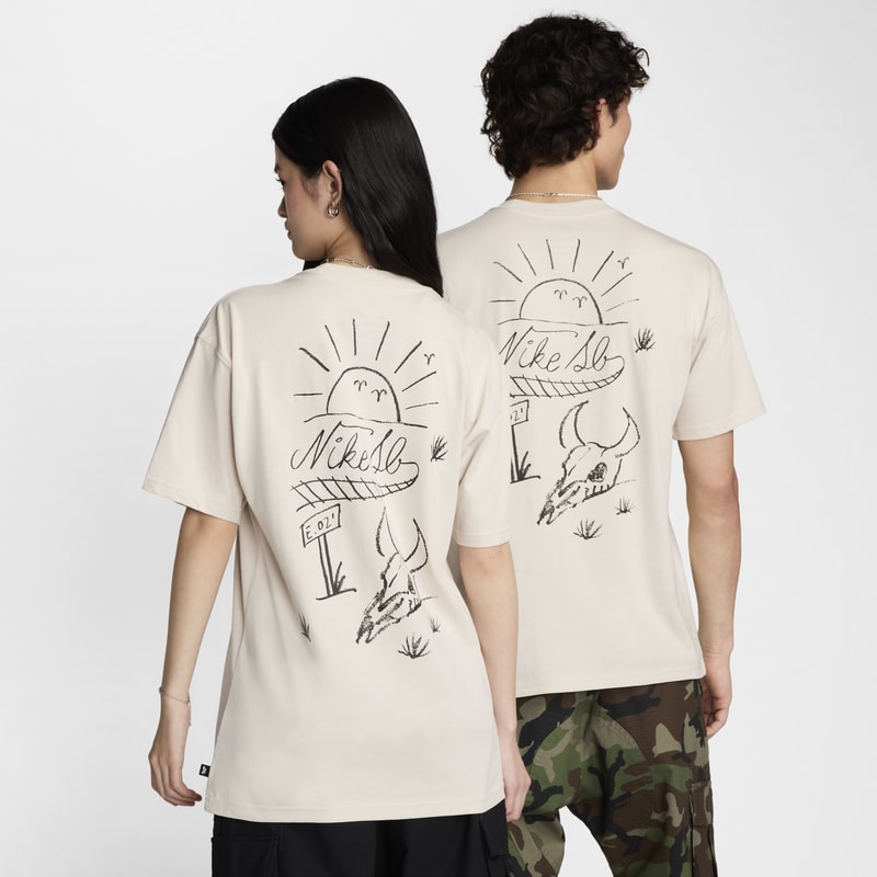 ナイキ NIKE SB メンズとレディース スケートボード Tシャツ 夏新作 グラフィティプリント ゆったり コットン 半袖シャツ