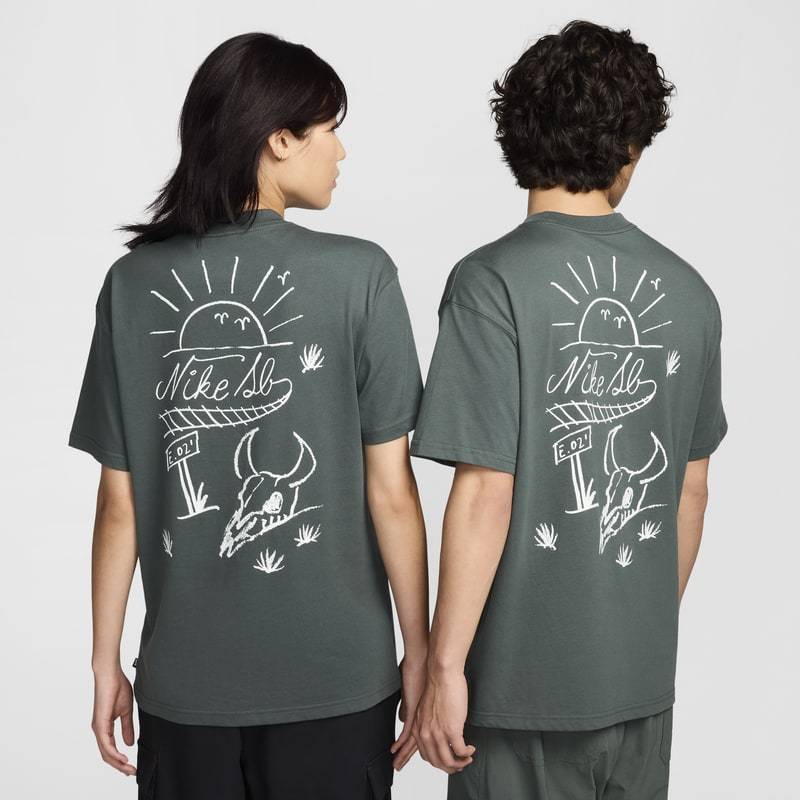 ナイキ NIKE SB メンズとレディース スケートボード Tシャツ 夏新作 グラフィティプリント ゆったり コットン 半袖シャツ