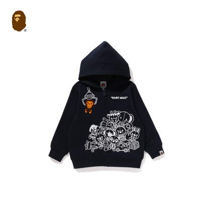 BAPE 秋冬 漫画 BABY MILO 人形 クレーンゲーム プリント フード付き スウェットシャツ カーディガン