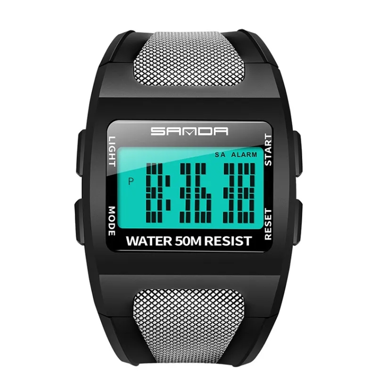 Men's Sports Outdoor Mountaineering Digital Electronic Watch Square Mu