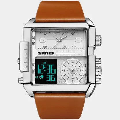 Men's waterproof square large dial quartz watch  