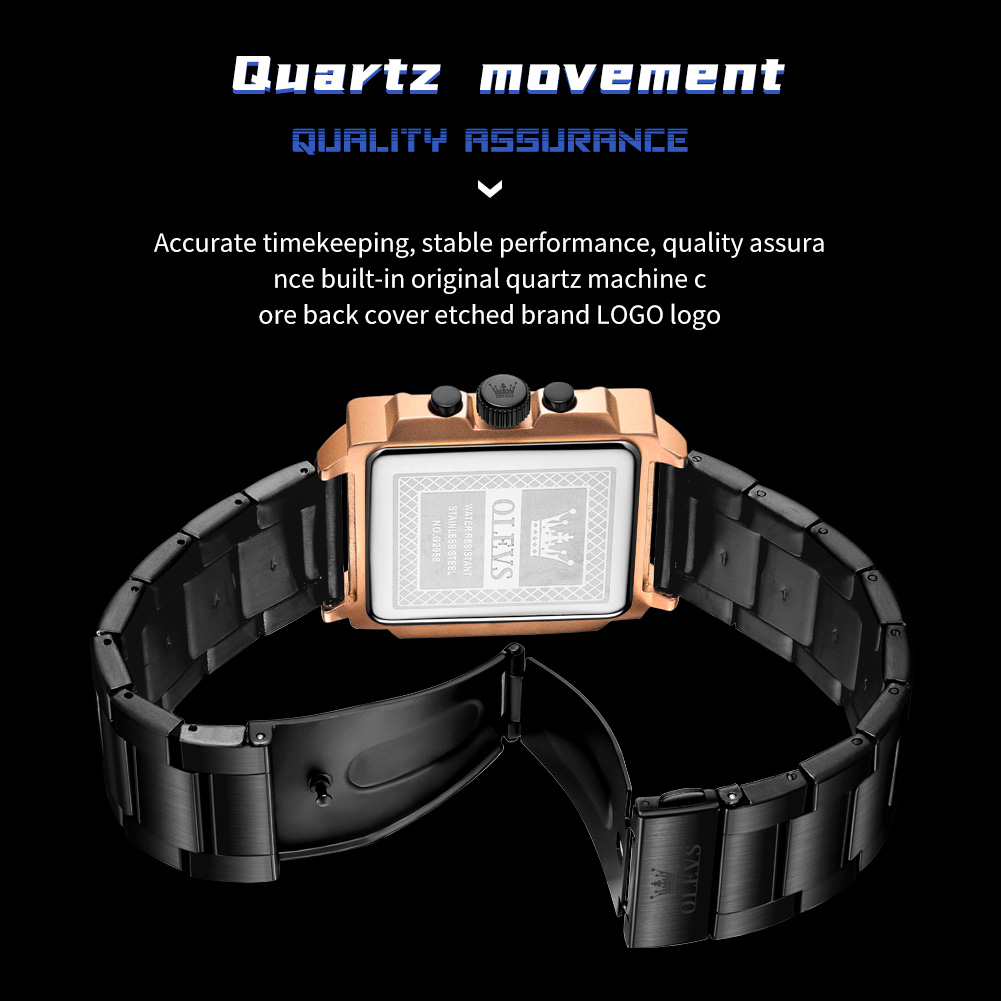 Olevs fine steel fashion multifunctional waterproof luminous quartz  men's watch  