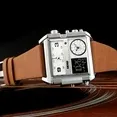 Men's waterproof square large dial quartz watch  