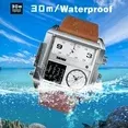 Men's waterproof square large dial quartz watch  