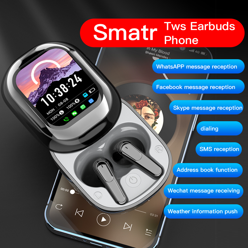 2025 New Style Bluetooth Headset Slide Color Screen Long Life Wireless TWS HD Noise Reduction Sound Quality  
