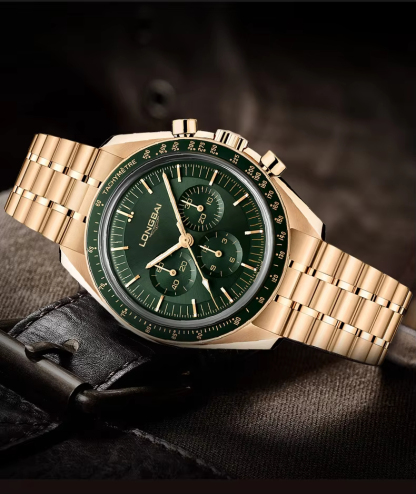 Men's non-mechanical watch high-end genuine fashion small green dial luminous waterproof steel belt quartz watch