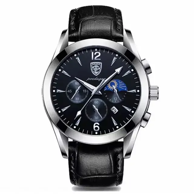 New style fashion leather top brand luxury waterproof sports quartz men's watch