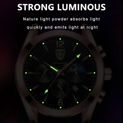 New style fashion leather top brand luxury waterproof sports quartz men's watch