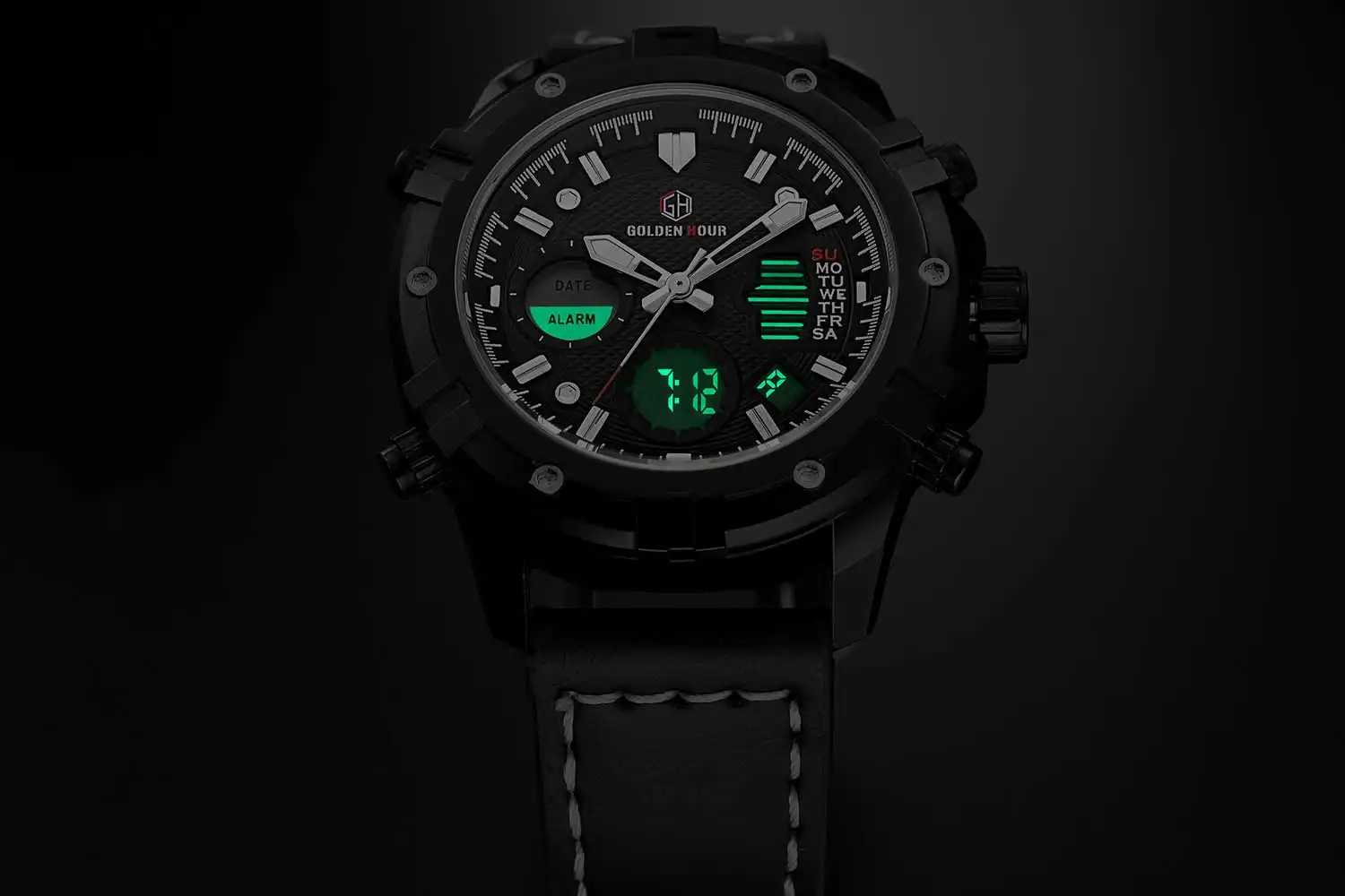 Wrist Fashion Dual Time Analog Watch Cool Customized Digital Outdoor Sports Watch for Men