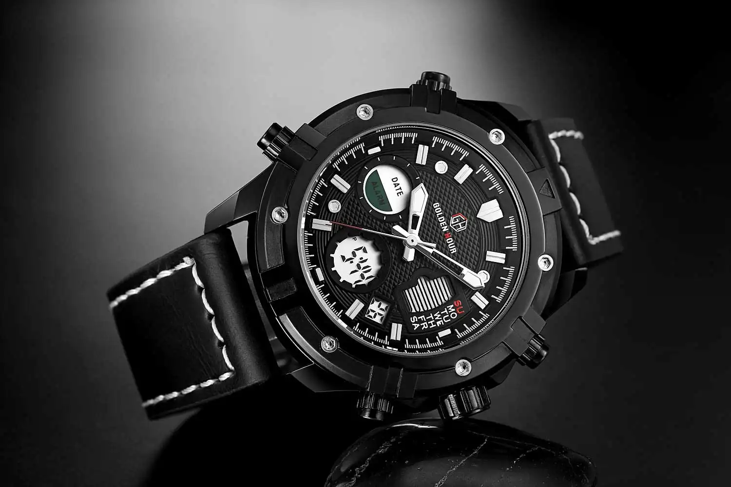 Wrist Fashion Dual Time Analog Watch Cool Customized Digital Outdoor Sports Watch for Men
