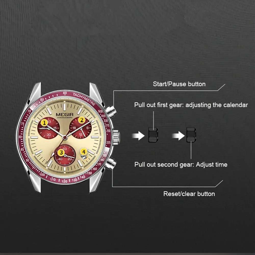 2025 new men's watch multi-function chronograph canvas