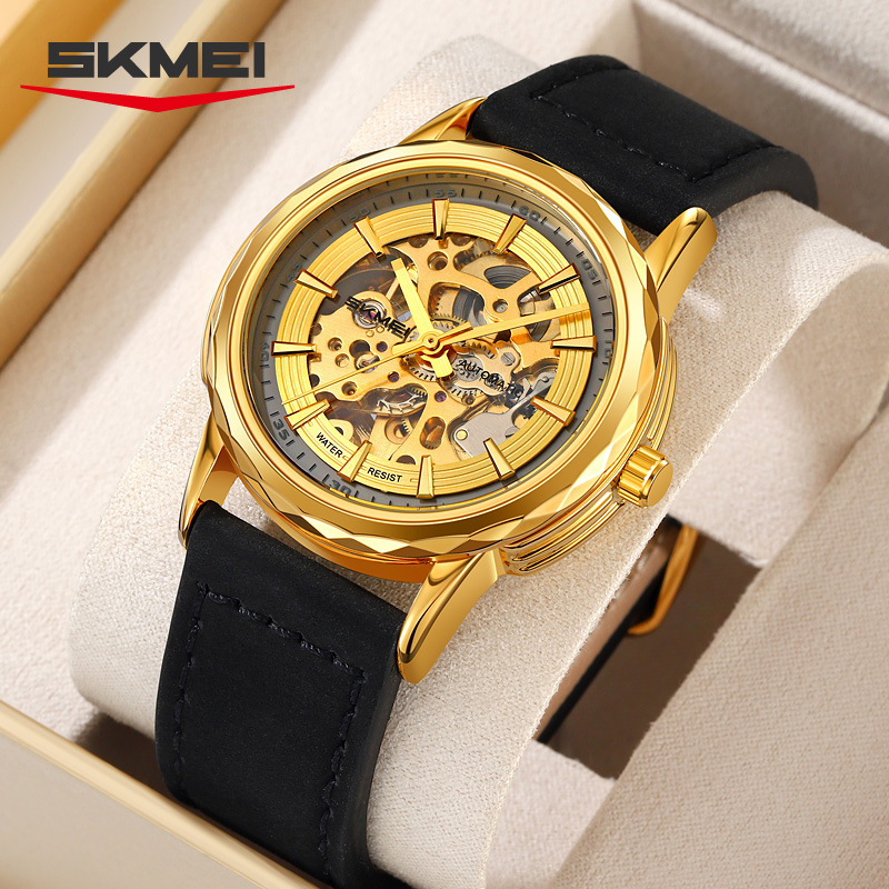 Hollow bottom business men's automatic mechanical watch waterproof steel strap men's watch