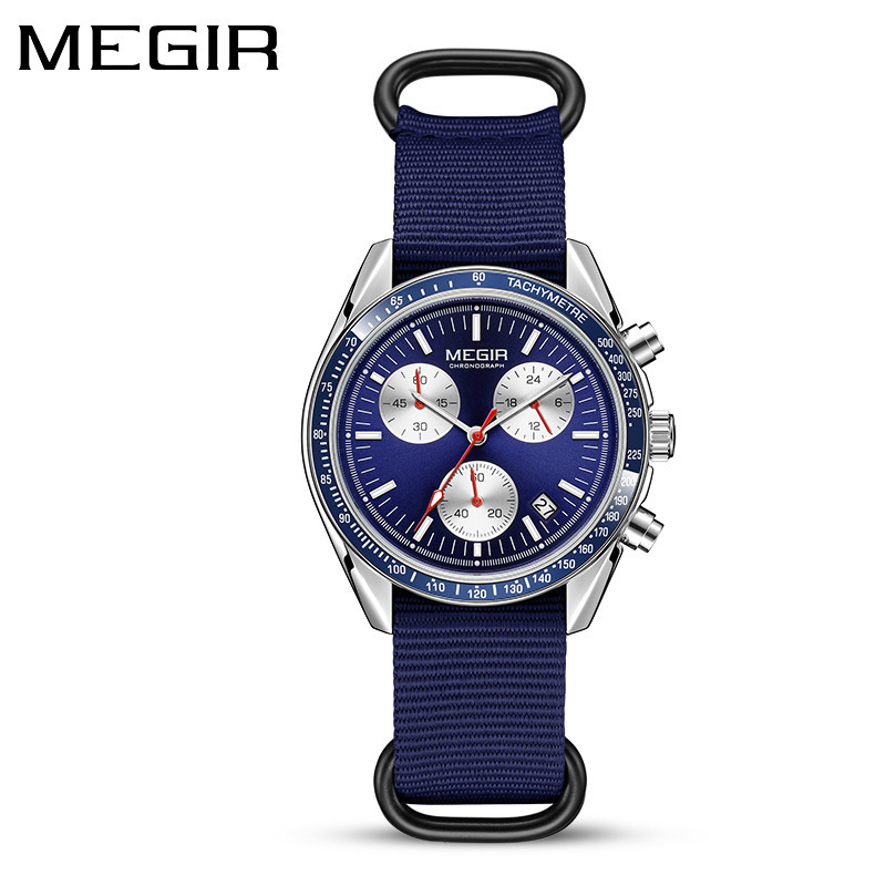 2025 new men's watch multi-function chronograph canvas
