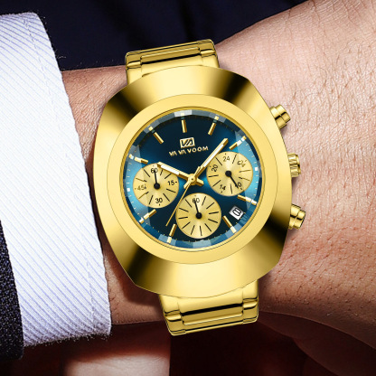 Leisure business multifunctional calendar waterproof luminous men's watch fashion temperament quartz watch  